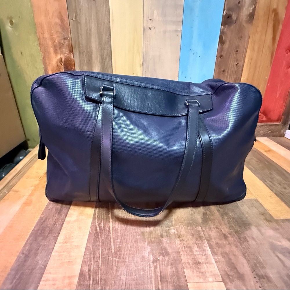 Coach Gotham Textured Leather Duffle Bag – Navy Blue (Style No. F54786) - Picture 10 of 14